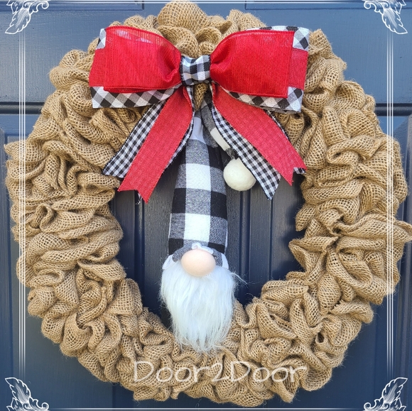 Gnome Burlap Wreath